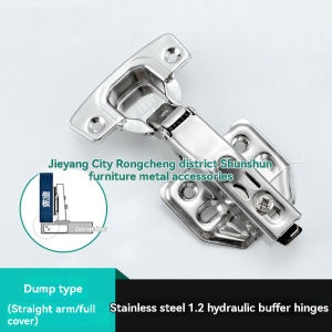 （A pair） 3.0mm Thickening 304 Stainless Steel hydraulic Buffer Hinge Mute Hinge Cabinet Self-unloading hinge