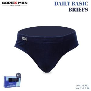 SOREX MAN LK M 3201 | Celana Dalam Pria ( 1 BOX ISI 3 ) Daily Basic Briefs