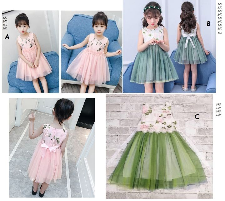 Kids Dresses Dress Lace Kanak Kanak TangGuoWu Lace Princess Dress Gown 3colour Gaun Kanak Kanak-Kanak