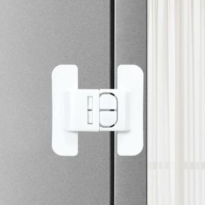Child Safety Lock Child Proof Safety Latches with Two-Button Release. These multi-purpose locks feature a strong adhesive backing for a no-drill damage-free installation on drawers refrigerators and wardrobe doors preventing children from opening them