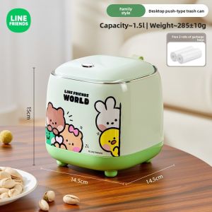 (1.5L)100% Authentic Sanrio Hello Kitty Creative Desktop Trash Can Garbage Bins Mini Rubbish Bin Dustbin With Lid Cover Small Mini Garbage Trash Can LFB377/LFB199
