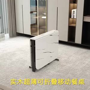 Folding Kitchen Table Foldable Kitchen Table Set Solid Wood Portable Extendable Multi-Functional No-Installation