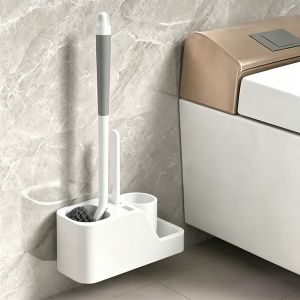 Toilet Brush 3in1 Berus Tandas Toilet Bowl Brush with Holder Long Handle Small Crevice Brush Bathroom Cleaning Tool