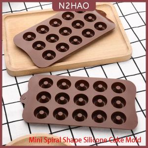 N2HAO  3D Donut Silicone Gummy khuôn 15 khoang Donut Nhẫn Maker sô cô la kẹo Cookie khuôn dụng cụ nhà bếp