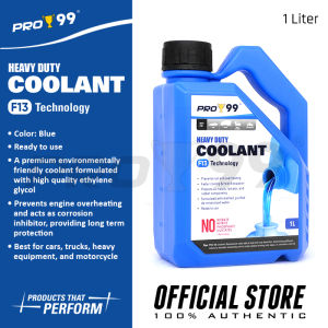 PRO99 Heavy Duty OAT Coolant Ready To Use Blue F13 Technology 1 Liter For Cars and Motorcycles PCF13-1LB
