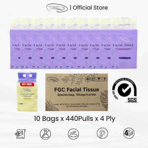FGC Fragrance Eco-Friendly Fragrance-Free Facial Tissue 4-Ply Multipack (110 Sheets x 40 Packs)