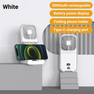 Huife Portable Haning Neck Fan Mini Handheld Cooling Fan Type-C Rechargeable Personal Desktop Fan for Home Office Outdoor Travel Necklace Fan