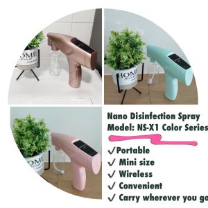 NS-X1 Wireless USB Rechargeable Portable Nano Disinfection Sanitizer Spray Gun Machine Color Series(Rose Gold) Nano Disinfectant Spray Machine Sanitizer Spray Machine Disinfectant Sanitizer 纳米消毒枪 迷你 小型