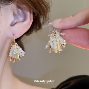 ต่างหูระย้า crystal ต่างหูเกาหลี ผญ