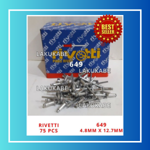 Paku Rivet Rivetti 649 4.8mm x 12.7mm Blind Rivet Isi 75 Pcs