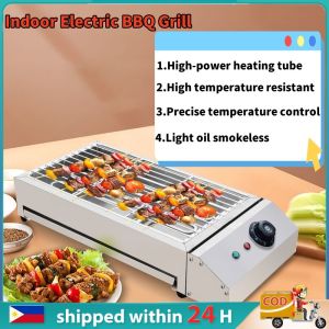 Stainless Steel Barbecue Grill Fast Heating Electric Barbecue Pan 2800W Smokeless Barbecue Grill Rack Household Multi Functional Inddor Electric Barbecue Skewers Oven