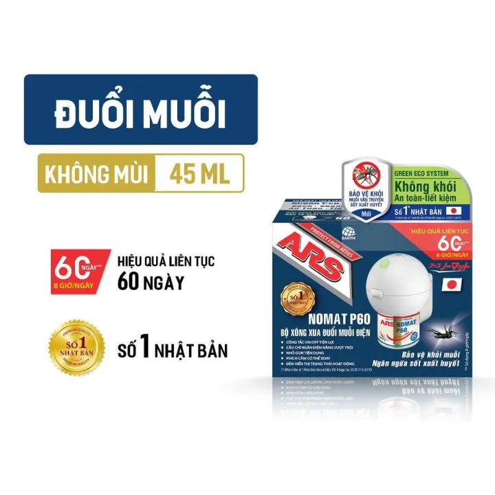 Bộ xông xua đuổi muỗi điện ARS Nomat P60 và dung dịch Refill 45ml ...
