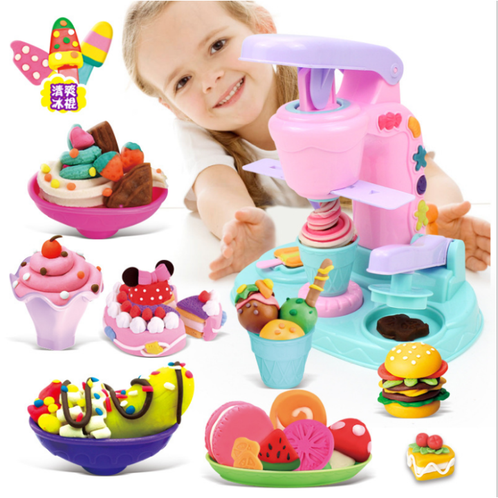 Ice Cream Clay Machine Colorful kids DIY Toys Educational Polymer