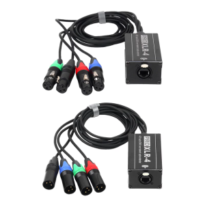 3Pin แยกสัญญาณเสียง XLR RJ45เป็น4ช่องสัญญาณสำหรับอุปกรณ์ต่อพ่วงระบบเครือข่ายในสตูดิโอเวที