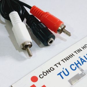 Cáp 3.5 ly ra 2 AV dài 50Cm / Chuẩn 3.5 ly Cái (3 điểm cực) ra 2 AV Đực
