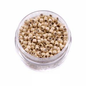 JPTD 1000 Pcs Micro Beads Silicone Nano Rings Hair Rings 3.0mm Lined Hair Beads DIY Charm Copper Rings with Silicone Salon