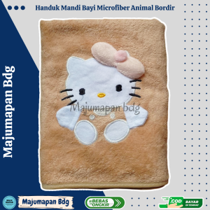 Handuk Mandi Bayi Anak Microfiber PREMIUM BORDIR ANIMAL ZAK15