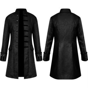 Adult Men Steampunk Trench Coat Vintage Prince Overcoat Medieval Renaissance Jacket Victorian Edwardian Cosplay Costumes