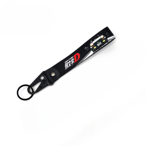 Newest JDM Style Car Keychain Nylon Initial D Gift Lanyard Keyring Auto Key Steel Spring Clip Key Starp Key Pendant