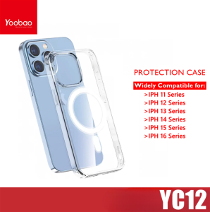 Yoobao YC12 Strong Magnetic Shockproof Non-Yellowing Premium Clear Case For iPh 11/ 12/ 13/ 14/ 15/ 16/ 17