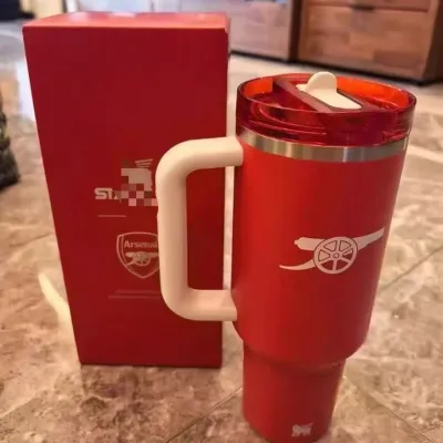 STANLEY x Arsenal Co-branded white limited edition thermos cup 40oz Large Capacity 1.18L304 No