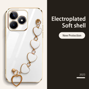 YBD Precise camera protection case for Tecno Spark 10C Spark10 4G k51k k51q Spark 10 Pro k17 Spark GO 2024 Spark 20 20C POP 8 Smart 8 Girly style plating Anti-drop cases with Cute love pattern bracelet