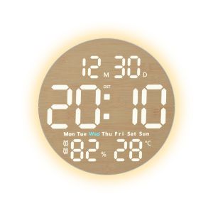 SG LED multi-functional Digital Wall ClockLarge Size Display Alarm Clock Ambient Light Clock