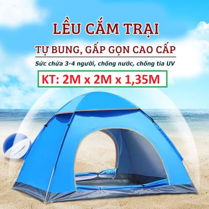 Lều dã ngoại tự bung 3-4 người chống nước chống tia tử ngoại 2mx2m Lều ...