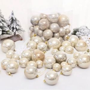 CHA Bright 37 pcs Bright Navidad Gift Noel Hanging Ornament Ball DIY Crafts Christmas Balls Christmas Decor Xmas Tree Ornaments Tree Pendants
