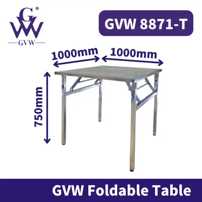 GVW【Square/Round】Stainless Steel Round Square Foldable Table Meja Lipat Bulat Empat Segi