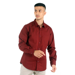 Kemeja Pria Slimfit Polos Full Cotton Gaya Bisnis Warna Cerah
