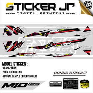 Stiker Striping Dekal Pelindung body aksesoris Sepeda Motor Yamaha Mio M3 Z MIO 125 Bahan TRANSPARAN Sudah Cutting Variasi keren simple JP11