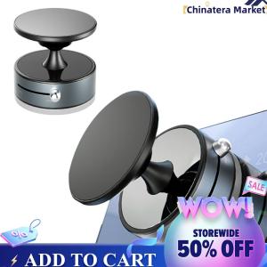 【Chinatera】Double Sided Magnetic Vacuum Adsorption Car Phone Mount 360 Rotatable Car Mobile Phone Holder for Car Smooth Surfaces