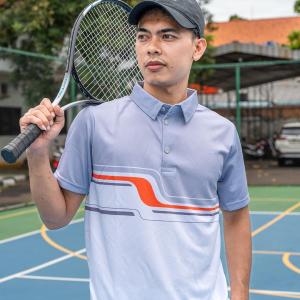 Turcoman-Jersey tenis/Golf pria kerah dry fit strech Uv Protection Sport