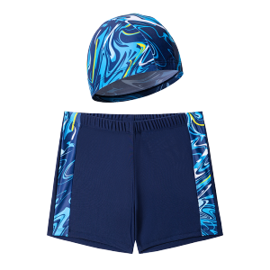 [Fast Shipping] Kids Swim Shorts for Boy 3-12 Yrs Quick Dry Swim Short with Free Swim Hat