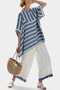 2026 Hot Sale [ Shipped from China ]2026 New 3D European and American style plus-size loose casual womens summer fashion seaside vacation beach two-piece set B3