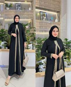 ZIFA FASHION // COD // GHINA DRESS ABAYA // ARABIAN HITAM // GAMIS TURKI PAYET BORDIR // GAMIS HITAM HAJI // GAMIS HITAM UMROH // FASHION WANITA TERBARU // *RS