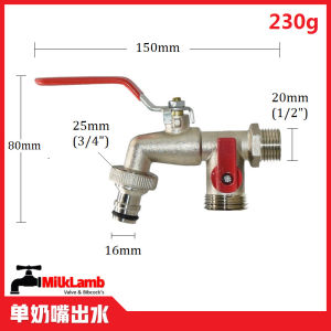 Faucet Brass 1/2 Threaded Connection Dual Outlet Spout Multi functional Durable Garden Kitchen Faucet Stainless Steel
