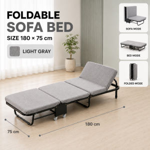 Portable folding bed with wheels - a small rest bed for office naps Single-layer foldable single-person three-fold bed