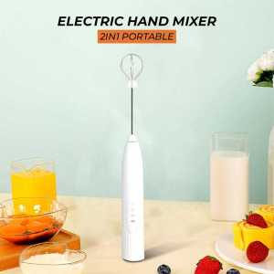 Alat Pengocok Telur Elektrik Hand Mixer Mini 2 in 1 Pengaduk Telur Whisk Frother USB Charge