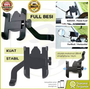 ORI PHONE HOLDER DUDUKAN HP DISTANG MOTOR UNIVERSAL /Holder Hp Motor Full Besi aluminium Spion Motor Universal