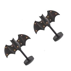 ไฟกะพริบแบบกอธิคแบบไม่ใช้ไฟกะพริบดีไซน์ค้างคาวไฟประดับสำหรับเทศกาลรอบปีการตกแต่งบ้าน