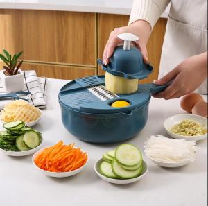 [SG SELLER]slicer onion Cutter multi-function vegetable cutting tool 12all-in-one chopper can be egg white separation cutting vegetable hand peeling a variety of slice wall vegetable cutter with cleaning groove grater