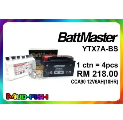BattMaster YTX7A BATTERY For MODENAS COMEL KARISMA ELIT | TNT135 | SYM VF3i 185 | ICON | DEMAKEVOZ | JETZ125 | DTM150