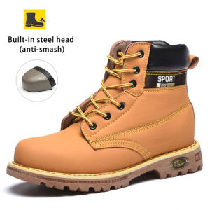 Caterpillar Safety Boots For Men CAT Steel Toe Shoes Mens Work Shoes High Top Tooling Boots Hiking Boots Leather Boots