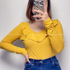 Blouse Rumbai Lengan Panjang Knit / Blouse Long Sleeve Knit / Atasan Lengan Panjang Wanita 4725