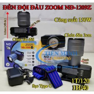 ĐÈN ĐỘI ĐẦU ZOOM XA GẦN NĐ-1209Z 150W ÁNH SÁNG TRẮNG & VÀNG 3 CHẾ ĐỘ SÁNG
