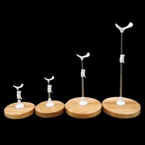 TESDFD ฐานไม้ฐาน ขาตั้งตุ๊กตา สแตนเลสสตีลรองรับ 1/3 1/4 1/6 1/8 ที่วางตุ๊กตา ของเล่นสำหรับเด็กผู้หญิง ฐานที่มั่นคง ตัวยึดตุ๊กตา อุปกรณ์เสริมตุ๊กตา