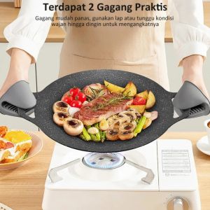Wajan Konduksi 34CM - Wajan GRILL PAN BBQ Anti Lengket - Wajan Serbaguna Anti Lengket - zansenShop