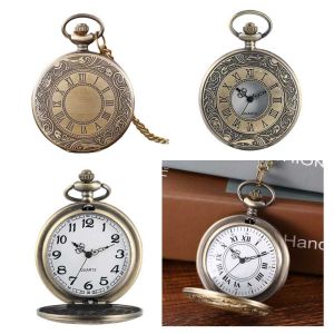 GOUPO Quartz Movement Clock Necklace Hollow Steampunk Pocket Watch Vintage Style Flip Pocket Watch Pendant For Women Men